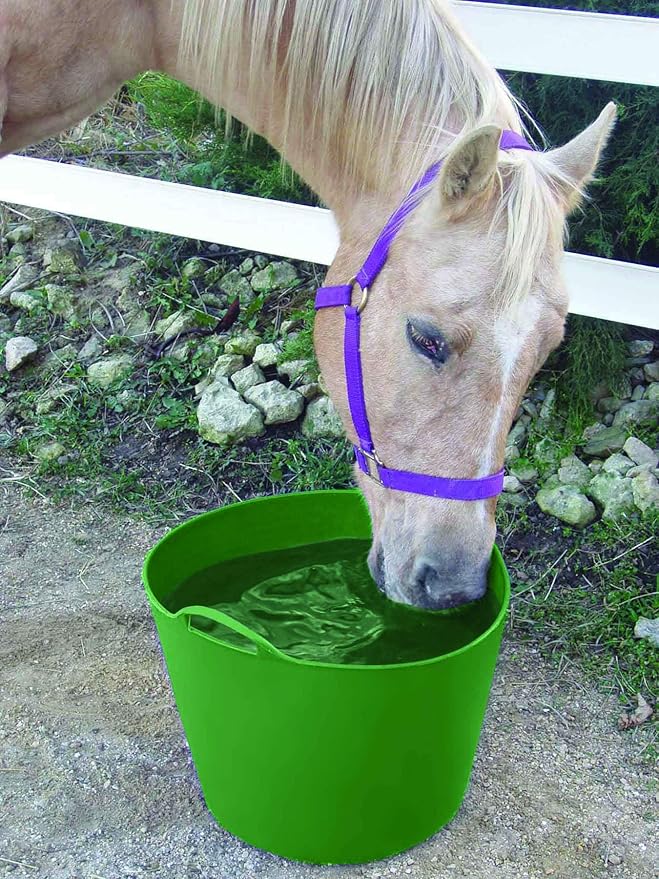 Little Giant® Poly/Rubber FlexTub Bucket | Ultra Durable & Versatile Farm Tub | Plastic Synthetic Gardening Tub (1, Green)