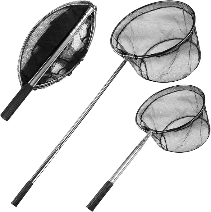 Neween Fishing Net, Foldable Collapsible Telescopic Fish Landing Net, Durable Nylon Material Mesh Landing Net for Easy Catching or Releasing for Trout