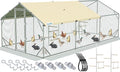 Quictent 18x9x6.6ft Metal Chicken Coop Run with Perch & Swing, Elite Series Large Walk-in Outdoor Poultry Cage Heavy Duty Predator Proof Hen Duck Rabbit Farm Pen House, Waterproof Anti-UV Cover