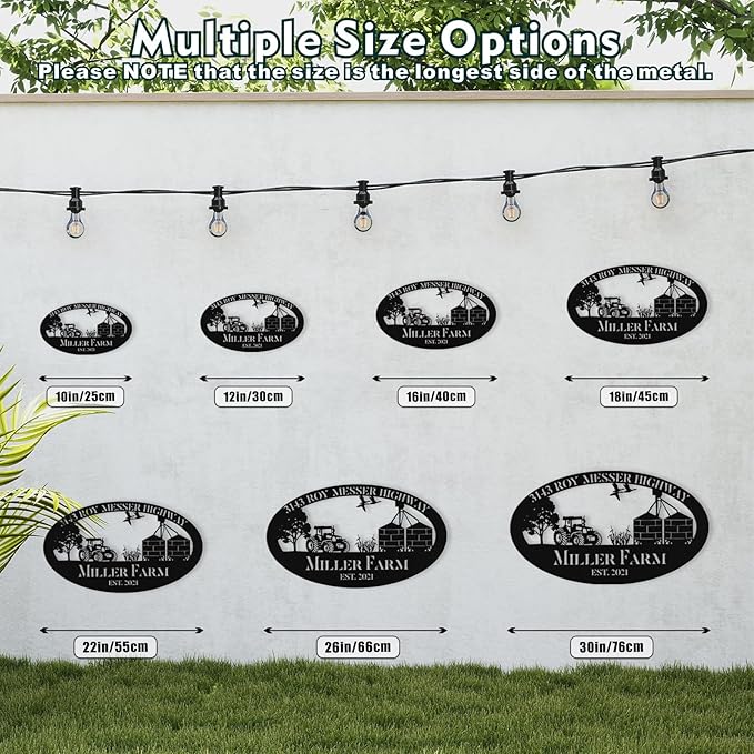 Personalized Metal Farm Signs, Custom Ranch Sign, Customized Farm Metal Signs Outdoor, Custom Large Hanging Family Name Sign for Farms, Ranch, Barn, Farmhouse