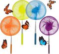 4 Pack Telescopic Butterfly Fishing Nets - Butterfly Catcher Catching Insect Net Colorful Outdoor Tools Catching Bugs Fish Insect Ladybird （Extendable 24 inches）