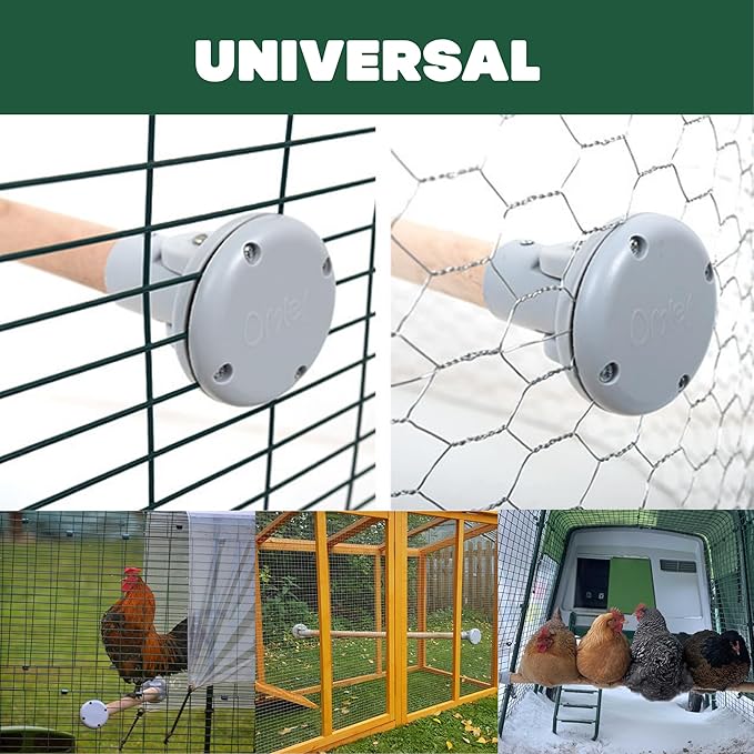 Omlet Chicken Perch | Eucalyptus Wood Roosting Bar for Poultry Runs | Weather-Resistant Outdoor Chicken Perch with Innovative Bracket Design | Fun and Durable Hen Accessory | 3ft