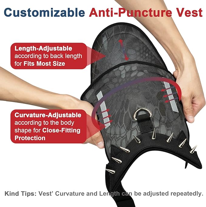Dog Protection Vest Harness Built-in Bendable Lightweight Steel Plate Against Attacks by Coyote, Hawk, Raptor, and Birds of Prey