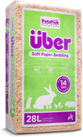 PETSPICK Uber Soft Paper Pet Bedding for Small Animals, Natural, 28L
