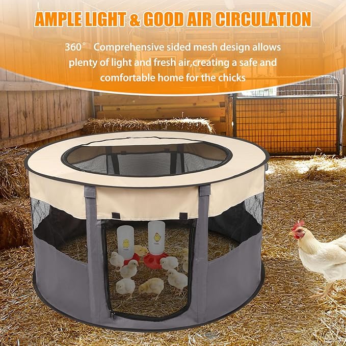 Chicken Brooder Box for Chick Starter Kit - 2026 Upgrade XL (Extra Large) Double Door Chick Brooder Pen//Holds Up to 20 Baby Chicks, Ducklings, Quail(Blue-Gray)