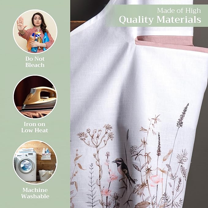 Maison d' Hermine 100% Cotton Apron for women with Pocket Kitchen Chef Apron for Men Cooking Easter Decorations