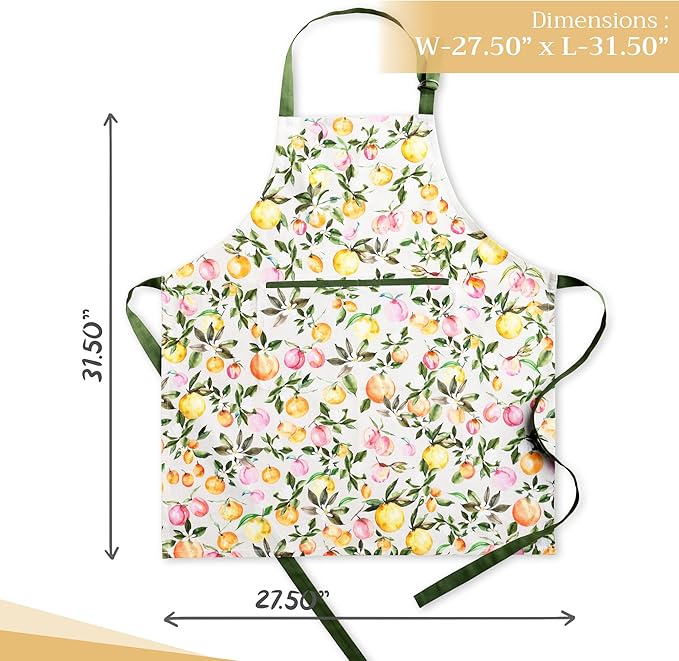 Maison d' Hermine 100% Cotton Apron for women with Pocket Kitchen Chef Apron for Men Cooking Easter Decorations