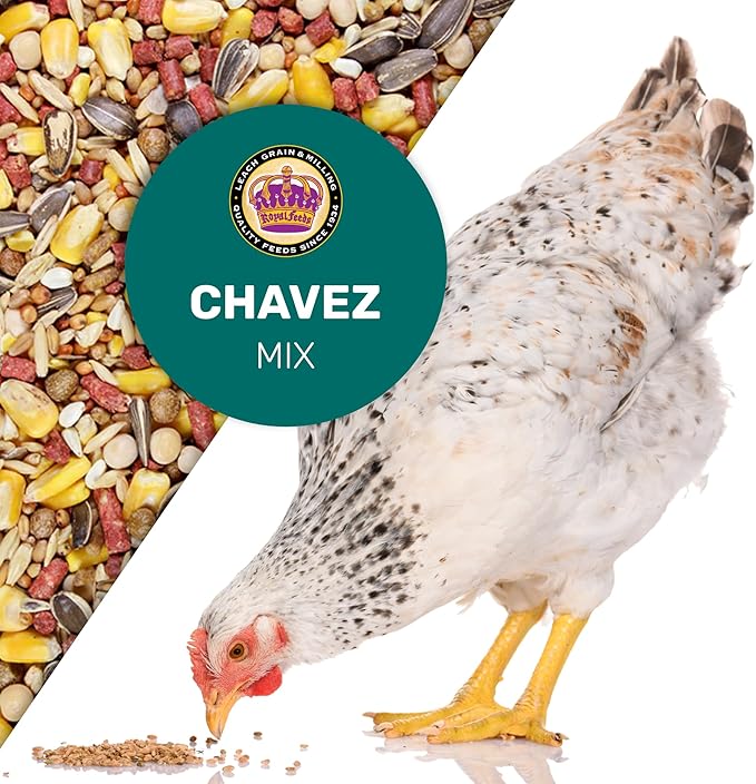 LEACH GRAIN & MILLING CO. Chavez Mix 25 Lbs Bag, Healthy Chicken Feed – Supports Energy & Digestive Health – Balanced Nutrition with Protein, Fiber & Essential Minerals for Chickens & Flock Health