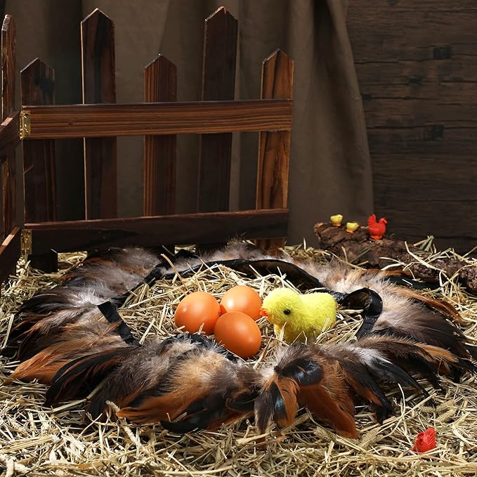Jutom 4 Pieces Comfort Feathers for Chick Brooder 12 x 12 Inch Chick Brooder Heating Plate Feathers Skirt Chicken Brooder Box Supplies Baby Chicken Coop Warmer Poultry Incubator Heater Plate