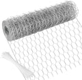 Chicken Wire 13.7 in x 393.7 in Poultry Wire Netting Hexagonal Galvanized Mesh Garden Fence Barrier for Pet Rabbit Chicken Fencing with 100 Pcs Cable Zip Ties
