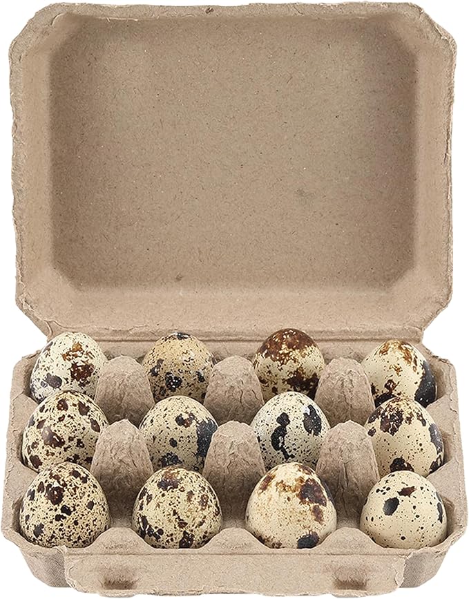 30 Pcs Quail Egg Cartons,3x4 Dozen Dozen Egg Box,Blank Natural Color Pulp Paper Eggs Container Reusable Egg Storage Tray for 12 Count Quail Egg Carton Storage Strong Tray for Refrigerator