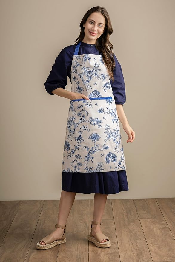 Maison d' Hermine 100% Cotton Apron for women with Pocket Kitchen Chef Apron for Men Cooking Easter Decorations