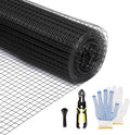 Black Hardware Cloth 24in x 50ft – 19 Gauge Vinyl Coated Steel Wire Mesh Roll, 1" Square Welded Fence for Chicken Coop, Garden Barrier, Animal Control, Outdoor Pet Enclosure, Rodent Proofing