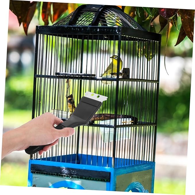 Mipcase Bird Cage Scraper Brush Set Birdcage Maintenance Tool Bird Waste Cleaning Brush Stainless Steel Shovel Long Handle