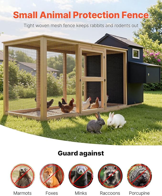 VEVOR Hardware Cloth 60 in x 50 ft, 1/2 in 19 Gauge Galvanized Wire Mesh Roll, Weather-Resistant Vinyl Coated Chicken Wire Fencing, Heavy Duty Welded Garden Plant Fencing for Rabbit Cage Snake Fence
