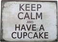 Farmisms 4x3 Inspirational Wooden Rustic Country Signs for Country Farm Living -Keep Calm and Have A Cupcake
