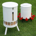 KOL 50LB Chicken Feeder & 5 Gallon Chicken Waterer Set, All-Metal 16 Port Feeder + 8 Cup Auto Waterer, No Waste, Weatherproof Poultry Feeding System Chicken Coop Accessories