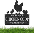 Personalized Chicken Coop Signs, Outdoor Chicken Coop Decor, Vintage Farmhouse Wall Decor, Custom Metal Name Sign for Farm Yard Garden Home, Gifts for Chicken Lovers Color02