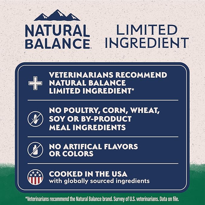 Natural Balance Limited Ingredient Puppy Dry Dog Food with Healthy Grains, Lamb & Brown Rice Recipe, 12 Pound (Pack of 1)