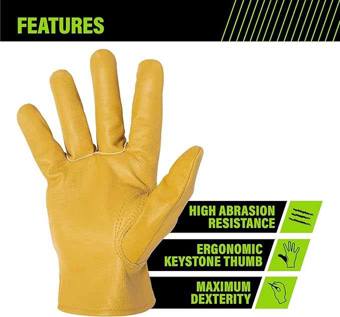AWP Men's Leather Work Gloves