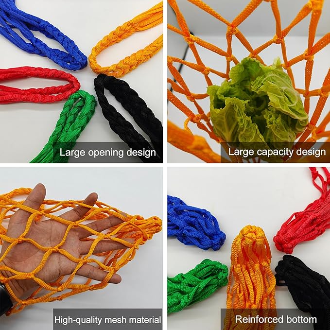 Chicken Vegetable Fruit Hanging Feeder, 5Pcs Reusable Chicken Vegetable String Bag, Chicken Coop Toys, Poultry Feeding Tool for Hens,Duck,Goose