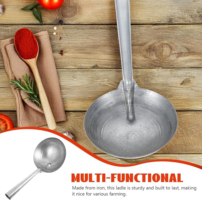 TOYANDONA Iron Scoop Water Spoon Portable Ladle for Farming Heavy Duty Garden Feed Scoop