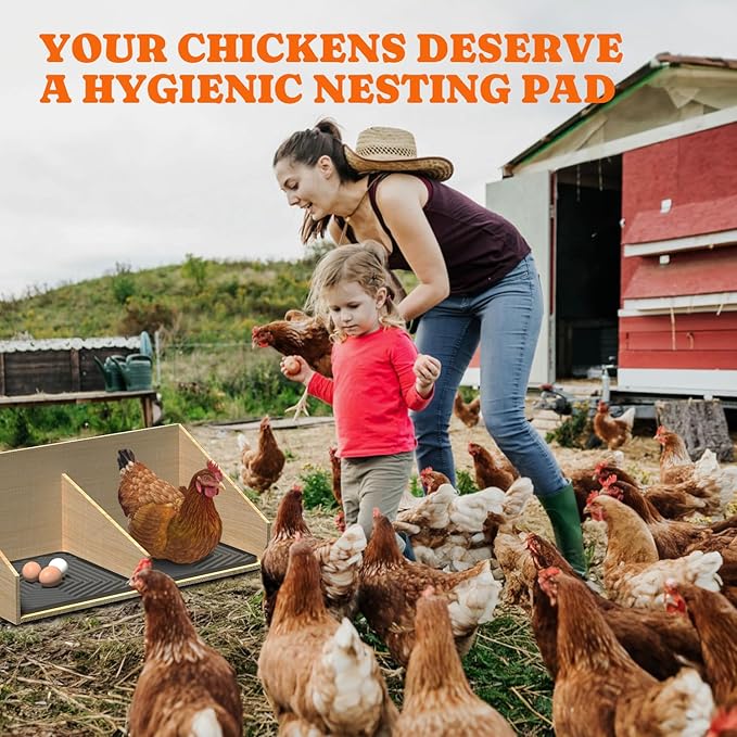 Pawtners Chicken Nesting Box Liners: Washable Nesting Pads for Laying Eggs, 12x12, 10 Pack