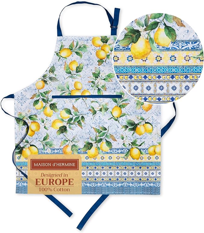 Maison d' Hermine 100% Cotton Apron for women with Pocket Kitchen Chef Apron for Men Cooking Easter Decorations
