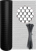 16In x 15Ft Plastic Chicken Wire Mesh Fencing, TOYPOPOR 500GSM Durable Heavy Duty Hexagonal Chicken Wire for Cat Dog Fencing, Garden Fence, Aquarium, Moss Pole, Aperture 0.4'', Rustproof, Easy to Cute