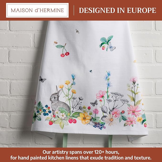 Maison d' Hermine 100% Cotton Apron for women with Pocket Kitchen Chef Apron for Men Cooking Easter Decorations