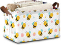 Cute Bee Storage Basket,Collapsible Storage Bin Cubes for Living Room Bedroom Blankets Home Storage 17x11.5x10Inch