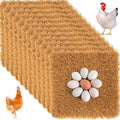 Zhengmy 12 Pcs Chickens Nesting Pads Set Nest Box Bedding Washable Nesting Pads for Chicken Coop, Artificial Grass Rug Carpet Synthetic Turf Mat, 12 x 12 x 1.2 Inches(Brown)