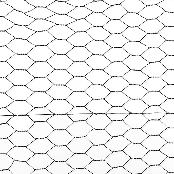 Fencer Wire 20 Gauge Black Vinyl Coated Poultry Hex Netting with 1 inch Mesh (5 ft. x 150 ft.)