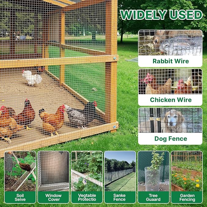AMAGABELI GARDEN & HOME 36inchx50ft SS304 Stainless Steel Hardware Cloth 1/2 inch 18 Gauge Chicken Wire Fencing Welded Wire Mesh Fence Roll Poultry Netting Bird Cage Coop Rodent Proof Gopher Rabbit