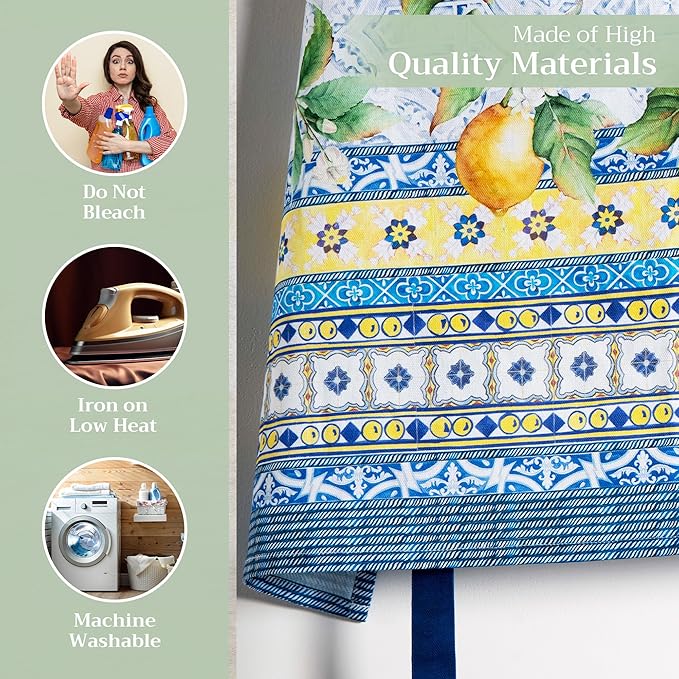 Maison d' Hermine 100% Cotton Apron for women with Pocket Kitchen Chef Apron for Men Cooking Easter Decorations
