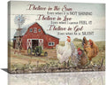 banonaty Rooster Kitchen Decor Wall Art Rustic Farmhouse Chicken Barn Pictures Wall Decor Country Inspirational Quotes Canvas Prints Home Office Decorations For Bathroom Dinning Room Framed 16''x12''