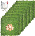 Hamiledyi 12 Pcs Chicken Nesting Box Pads Artificial Grass Rug Carpet Synthetic Turf Mat Nest Box Bedding for Chicken Coop Pet Garden Lawn Indoor Outdoor（12"x12"）