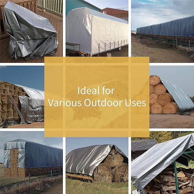 GUARD SHIELD Silver Tarp Waterproof 20x30 Feet Medium Duty All Purpose Poly Tarps Cover 7mil