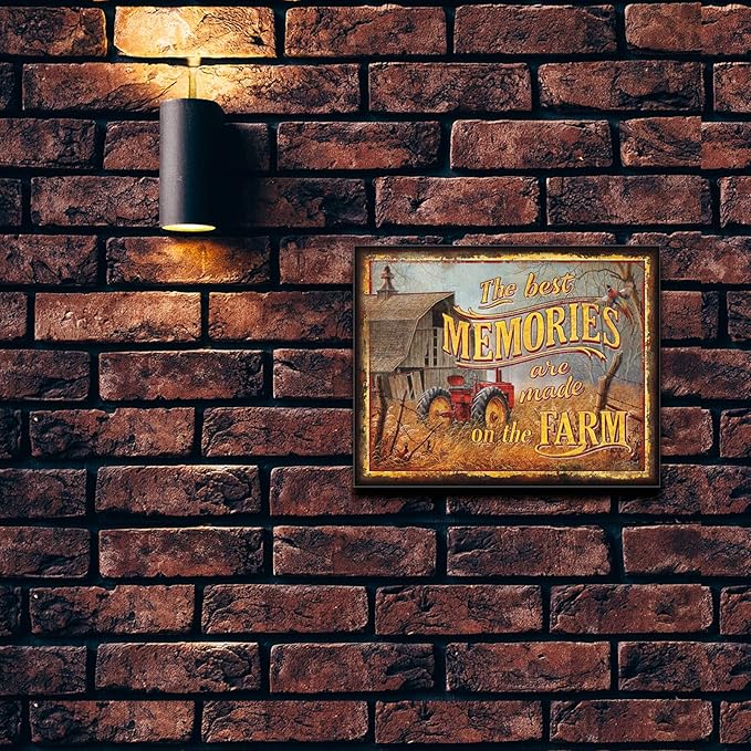 Desperate Enterprises Farm Memories Tin Sign - Nostalgic Vintage Metal Wall Decor - Made in USA