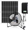 8" Solar Rechargeable Fan, 25W Solar Powered Floor Fan with 66.6 Wh Battery Backup for Outdoor Greenhouse, Chicken Coop, Pet House Air Circulation Cooling