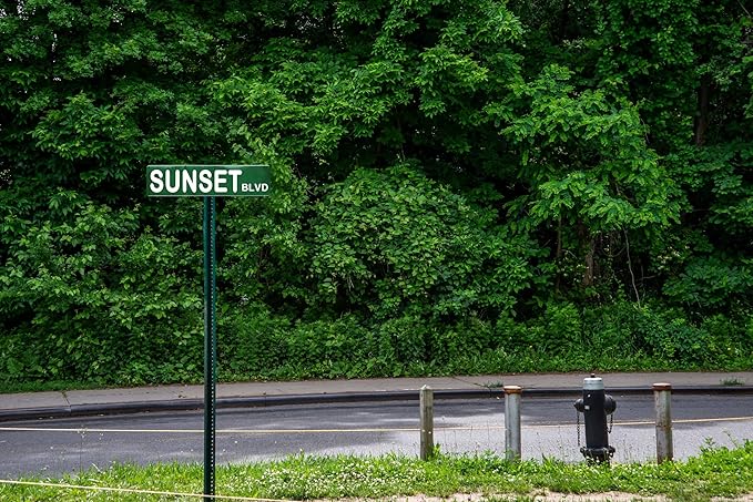 Sunset Blvd Metal Sign 4x16in Retro Hollywood Street Plaque for Home Wall Bedroom Living Room Office Decor