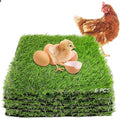 PINVNBY Washable Chicken Nesting Box Pads 6 Pcs Reusable Hens Nest Bedding Artificial Grass Rug Carpet Fake Synthetic Turf Mat for Chickens Coop Garden Lawn Indoor Outdoor(12 x 12 x 0.78 Inches)