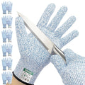 Kebada Cut Resistant Gloves, 100% Food Grade Cutting Gloves, ANSI A4 Level 5 Protection Anti Cut, Glass-Free and Steel-Free, Model C4, 6 Pairs, X-Large