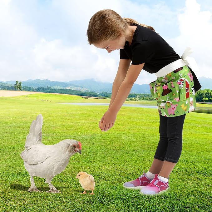 Plum Hill Chicken Egg Collecting Apron - Egg Gathering Aprons for Toddlers and Little Kids - Child Egg Apron for Fresh Eggs