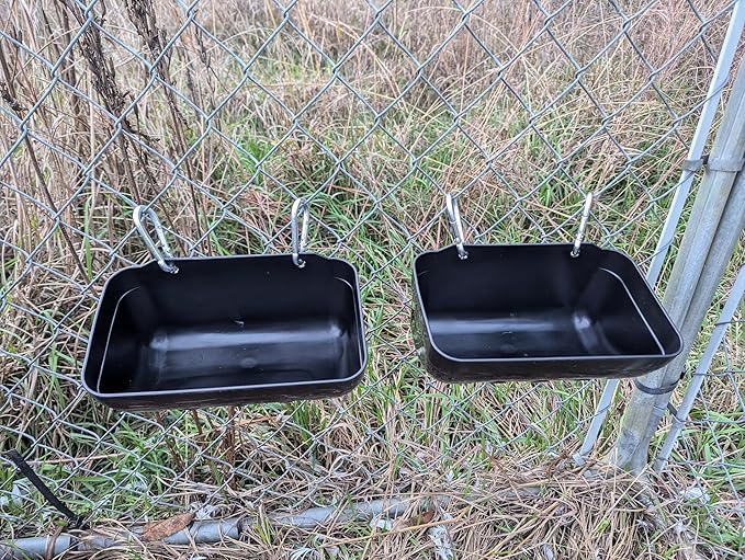Hen's Choice™ Feeder and Waterer Trough for Chickens, Ducks, Goats, Sheep, Turkey, 4.5 Quart Capacity, Black