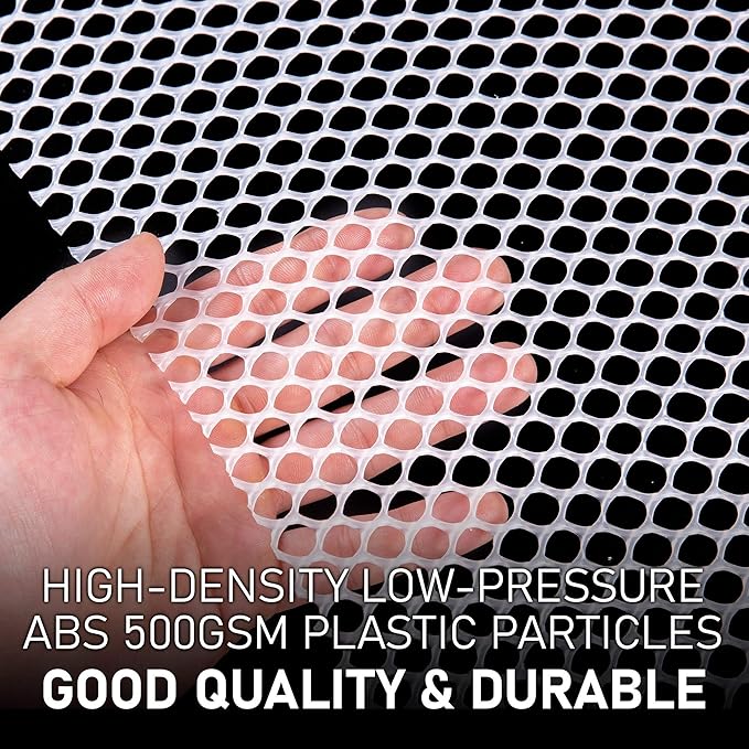 MaPorch Plastic Chicken Wire Mesh Fence with Scissors - White Mesh, 15.7" x 16.4 ft - Quick-Install Chicken Wire Fencing - Durable Garden Netting Plant Protectors from Animals - Pet & Poultry Netting