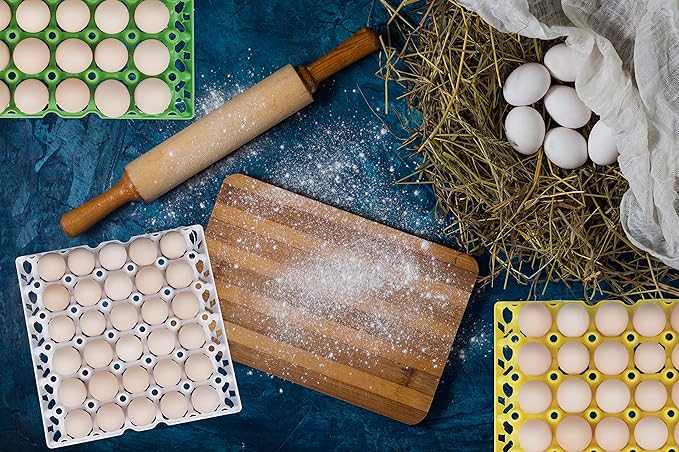10Pcs Plastic Egg Tray 30-Cell Egg Flats Egg Crates, Stackable Egg Cartons Flats for Egg Packing, Storage, Shipping Fresh Eggs