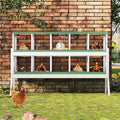10 Hole Chicken Nesting Box, Galvanized Steel Nesting Boxes with Vented Design, Laying Nesting Boxes for Hens, Wall Mount, Green with Stand