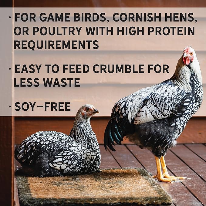 New Country Organics Certified Organic Gamebird Crumbles, Soy Free, 35 lbs