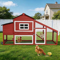Chicken Coop with Wheels, Outdoor Chicken Tractor with Leak-Proof Tray, UV-Resistant Roof & Nesting Box for Chickens, Ducks, Rabbits